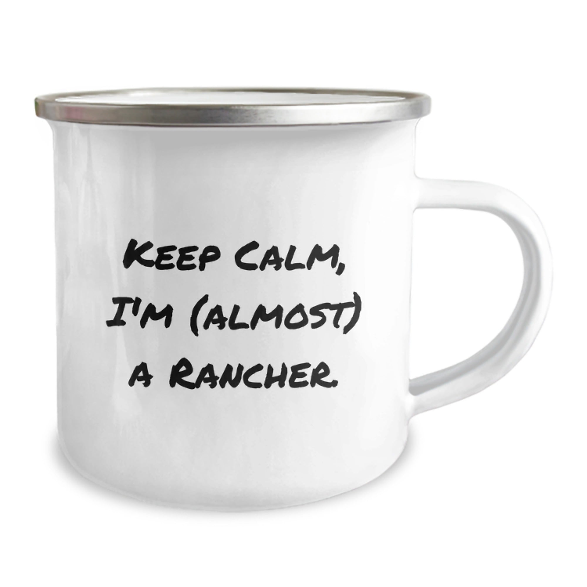 Funny Rancher Gifts from Friends, 'Keep Calm, I'm (almost) A Rancher' Camping Mug for Birthday, Rancher-Themed Mugs for Men and Women - Image 2