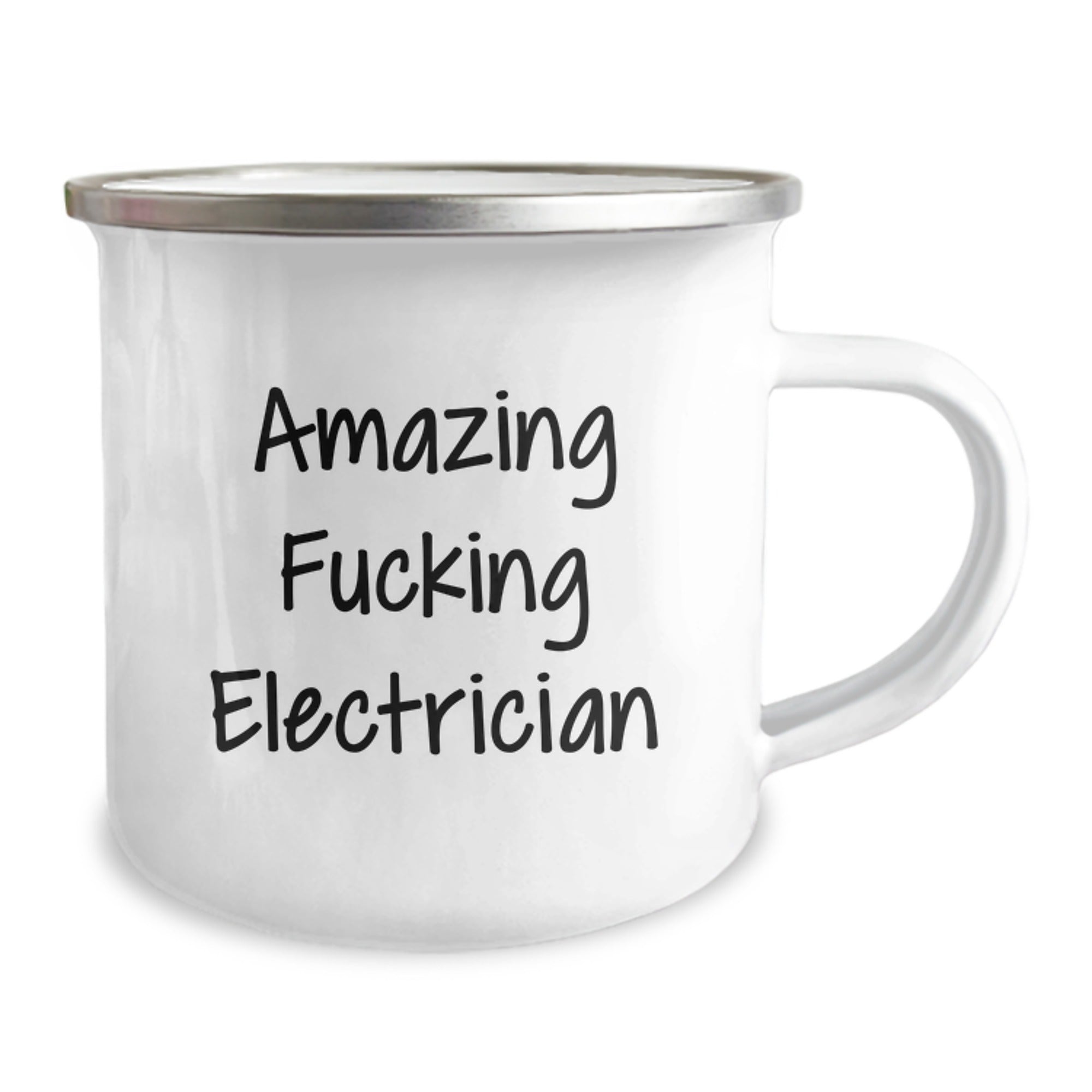Electrician's Camping Mug - Funny Quote for Birthday Unique Gifts from Friends - 'Amazing F--king Electrician' - Gifts for Men - Image 2