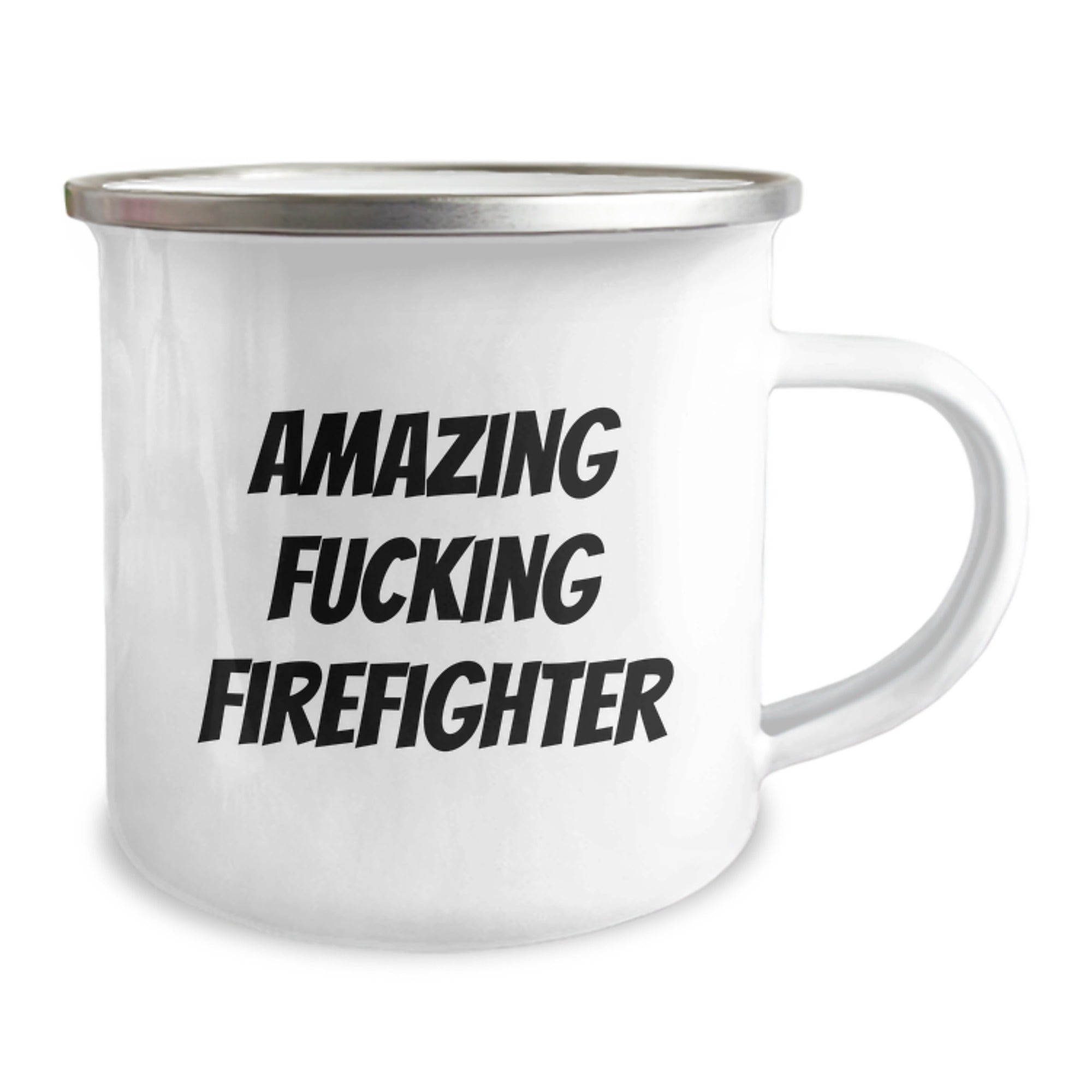 Funny Firefighter Gifts, Amazing Firefighter Camping Mug for Birthday, 'Amazing F--king Firefighter' Quote, Gifts from Men to Firefighters - Image 2