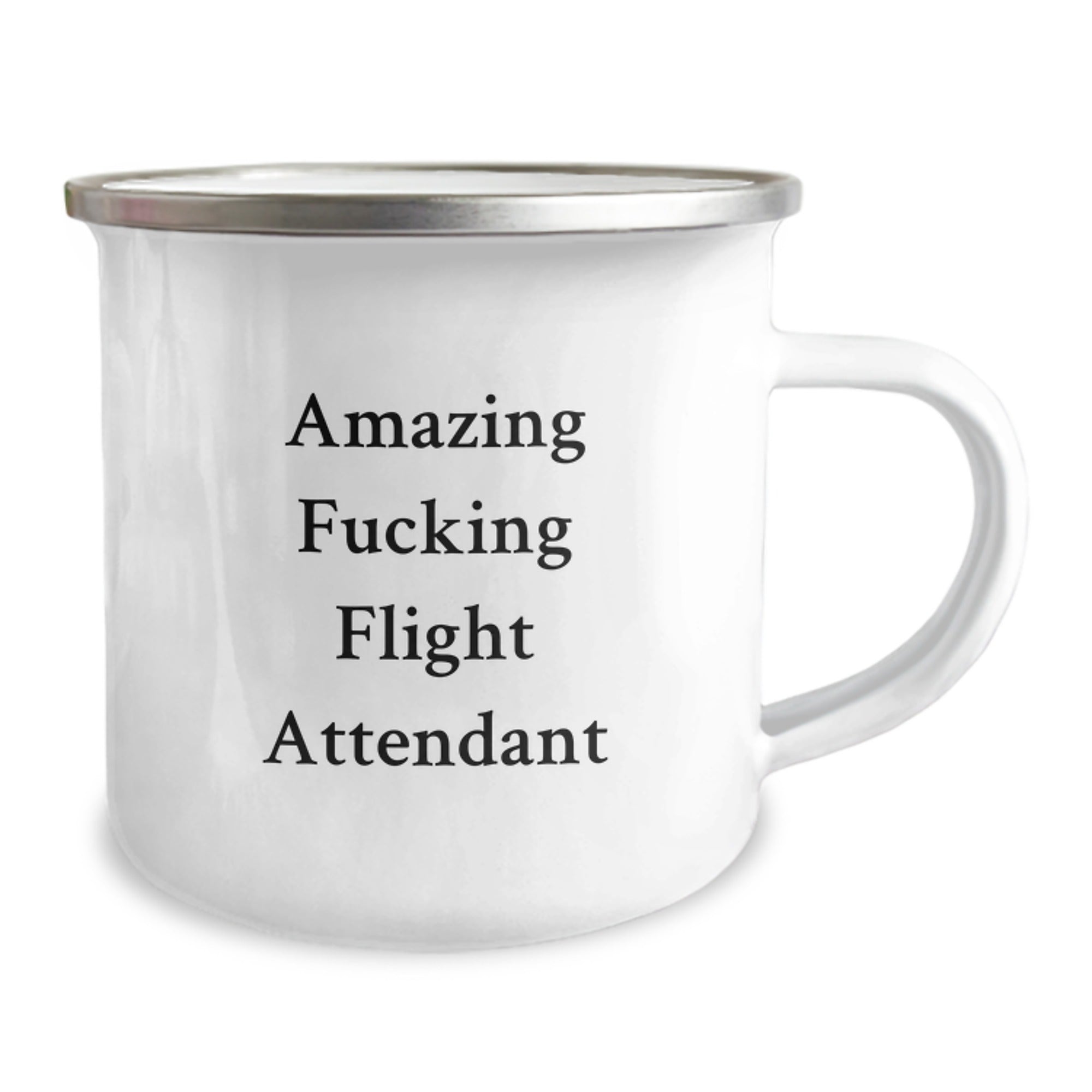 Funny Flight Attendant Gifts - 'Amazing F--king Flight Attendant' Quote Camping Mug for Birthday, Gifts from Friends, Gifts for Flight Attendants, Unique Birthday Unique Gifts from Family - Image 2