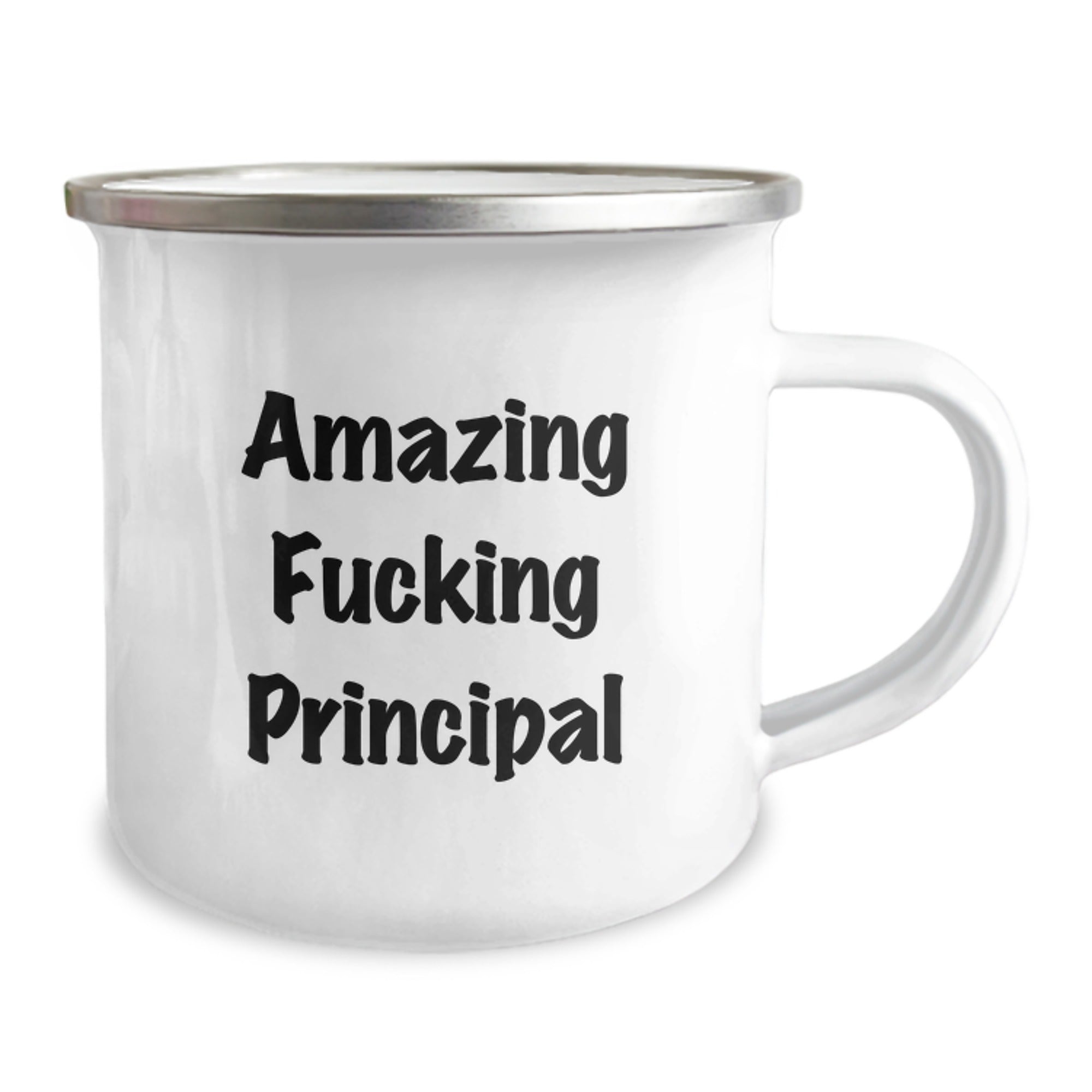 Funny Principal Camping Mug, Gifts from Men to Principal, Unique Birthday Unique Gifts for Funny Principal, Amazing Funny Principal Quote, 12 oz Stainless Steel Enamel Finish - Image 2