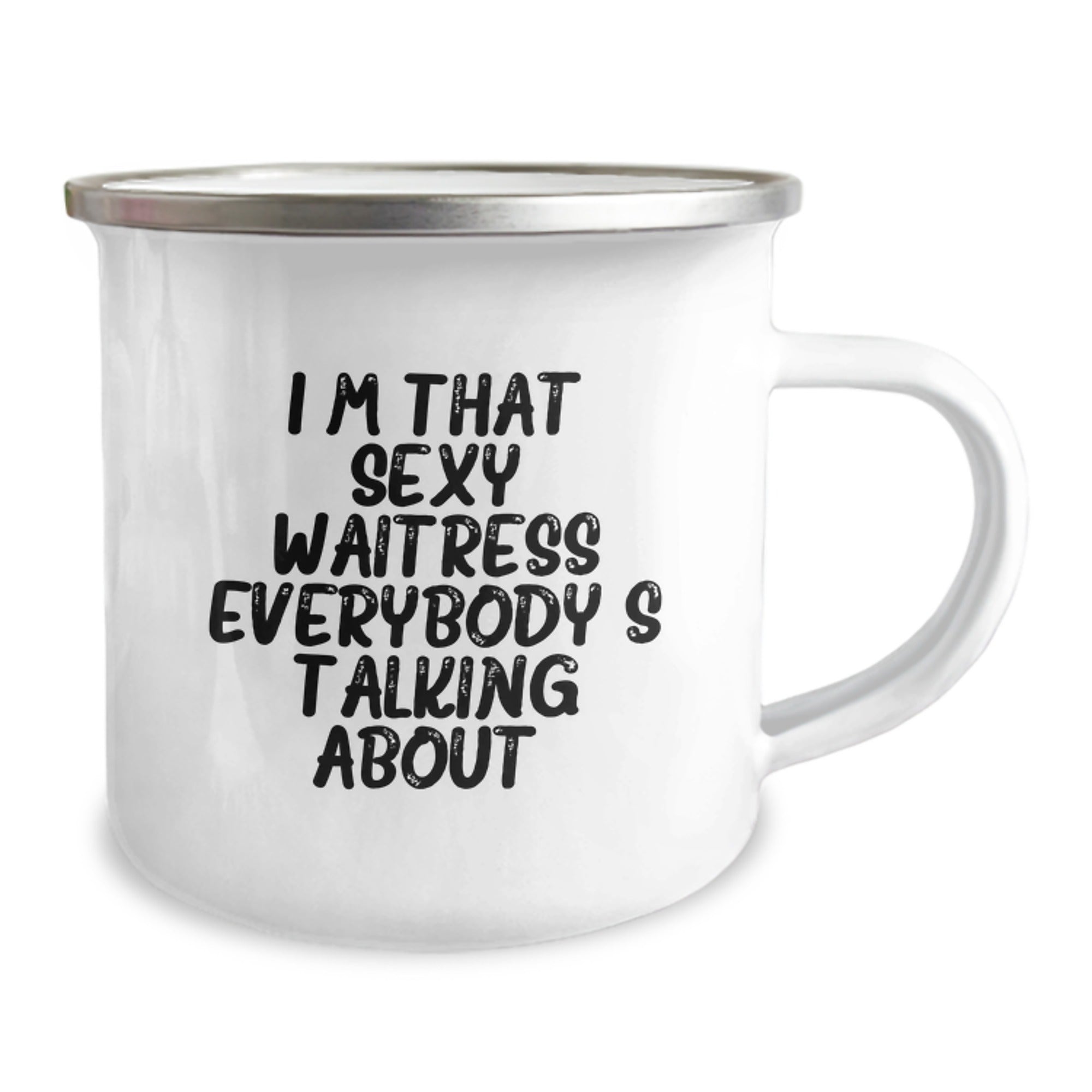 Sexy Waitress Gift, Funny Camping Mug for Waitress Birthday, 'I'm That Sexy Waitress Everybody's Talking About.' from Friends, Gifts for Waitress - Image 2