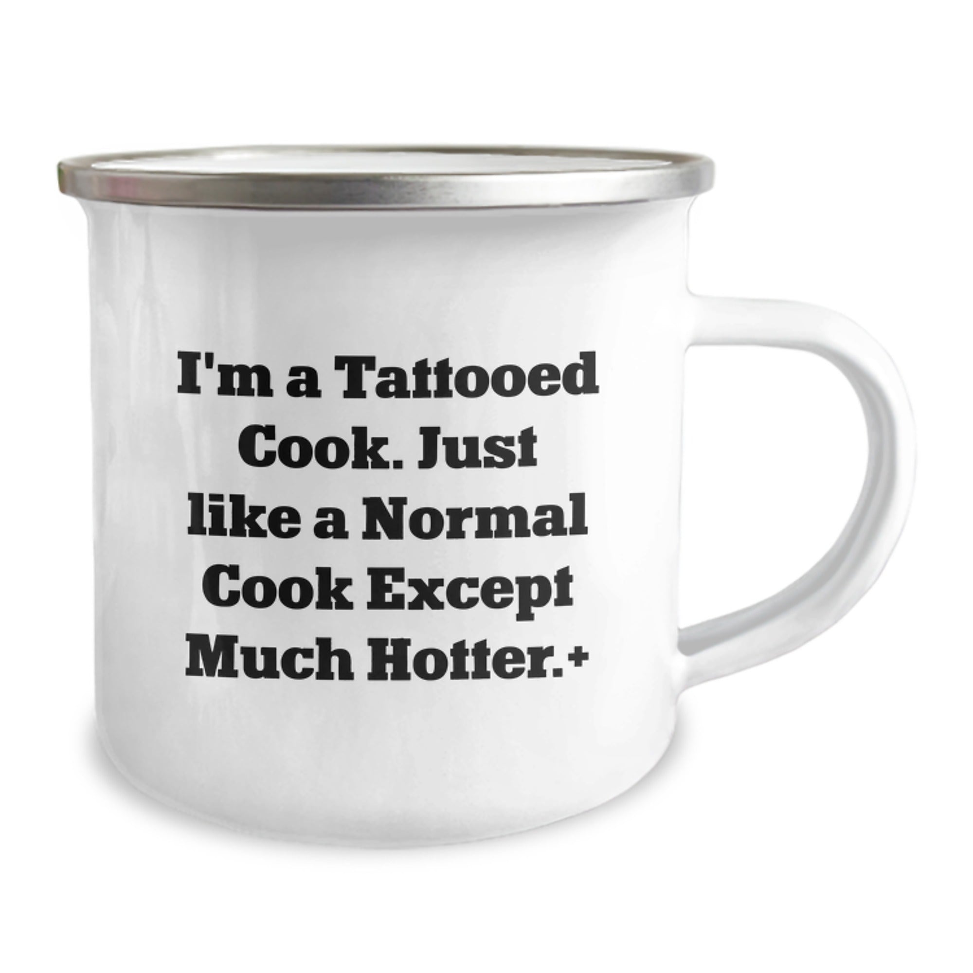 Funny Cook Gifts: I'm A Tattooed Cook, Camping Mug for Birthday, Gifts from Men, Gifts for Cook, 12 oz Stainless Steel with Enamel Finish - Image 2