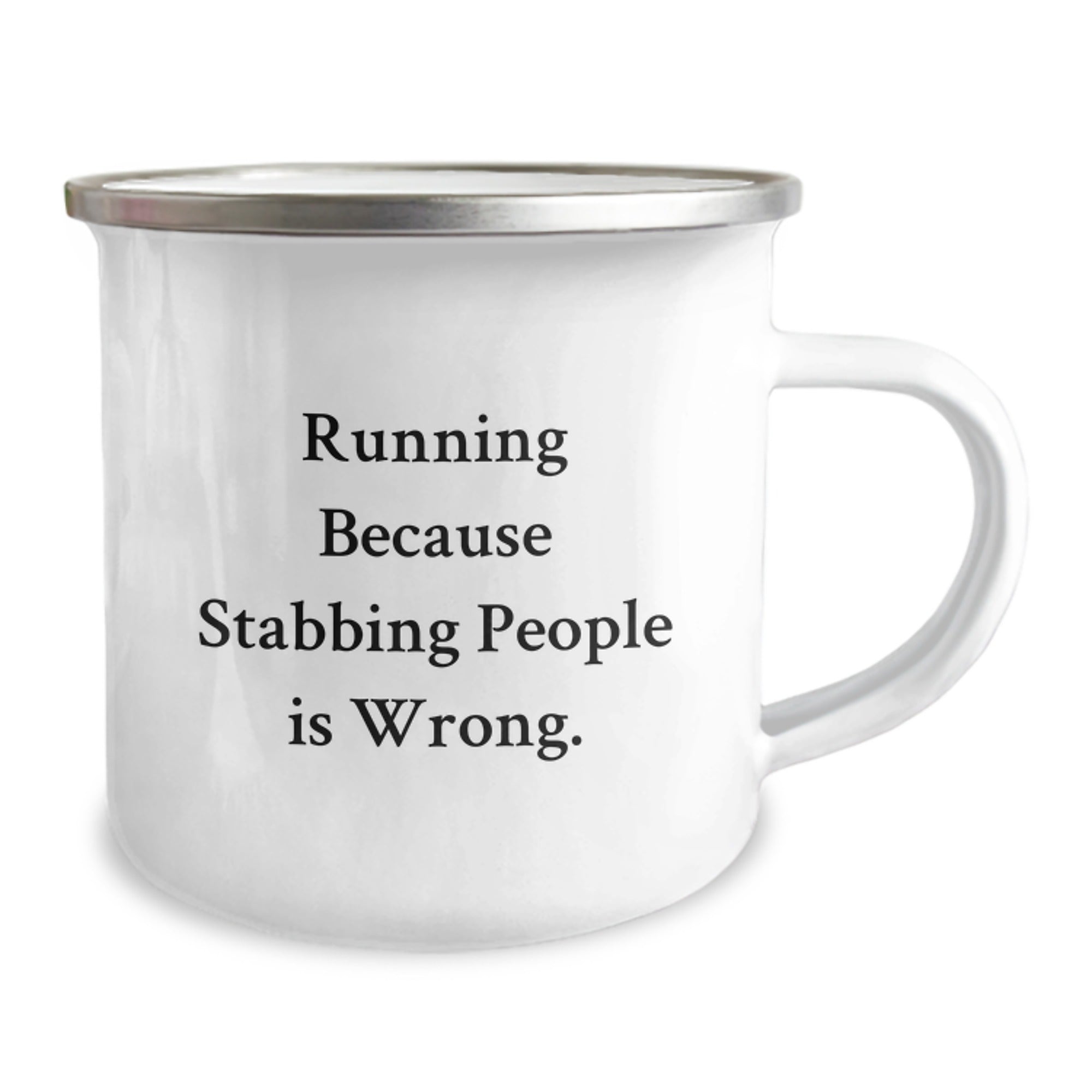 Funny Running Quotes Gifts for Men - Camping Mug, 12 oz, Stainless Steel with Enamel Finish, Gifts from Dad to Son, Perfect for Running Enthusiasts on Birthday - Image 2