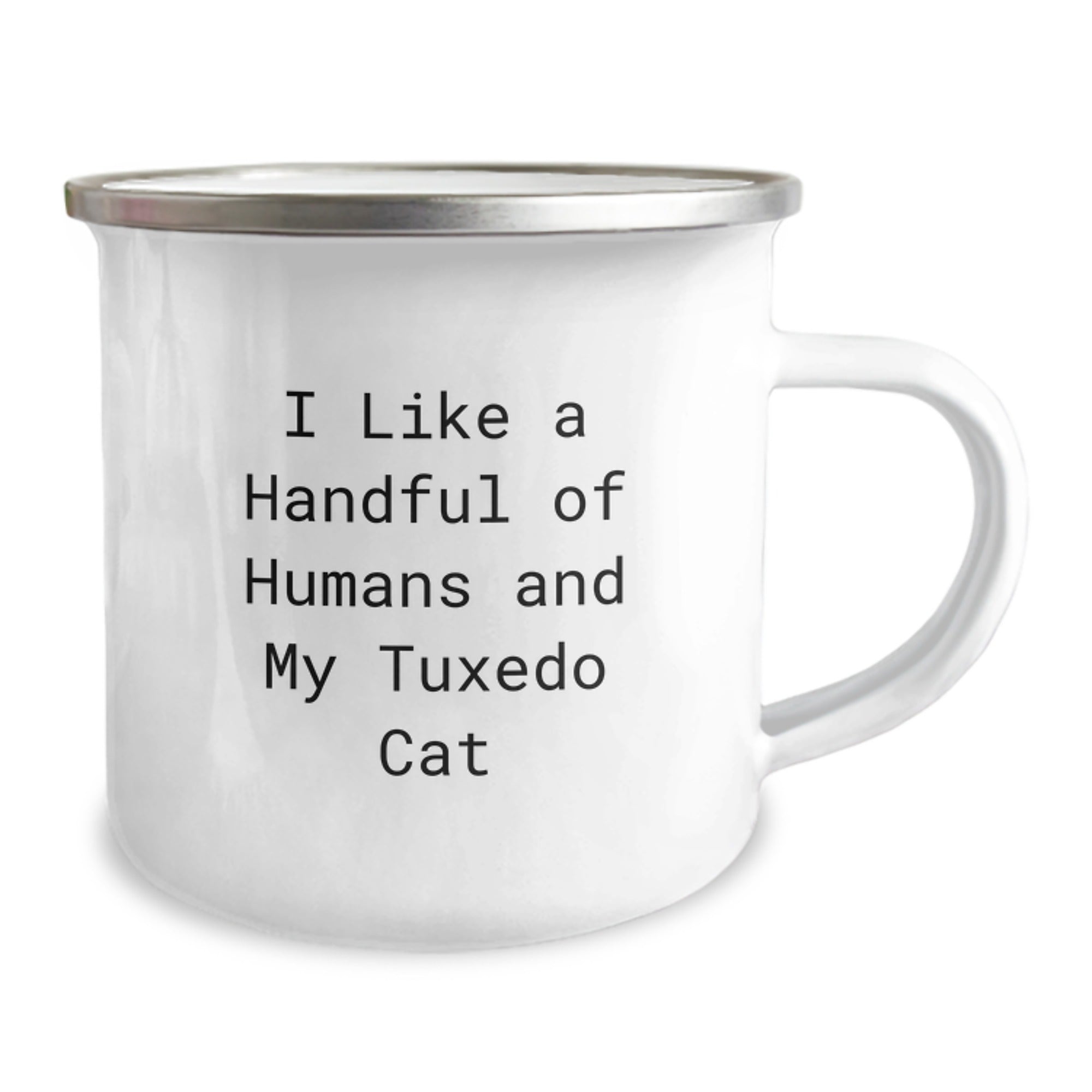 Funny Tuxedo Cat Gifts for Friends, Christmas Unique Gifts from Men, 12 oz Stainless Steel Camping Mug - Image 2