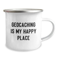 Geocaching Adventure Gifts from Friends and Family, Geocaching Is My Happy Place Camping Mug for Geocaching Enthusiasts, Valentine's Unique Gifts for Men and Women - Image 2