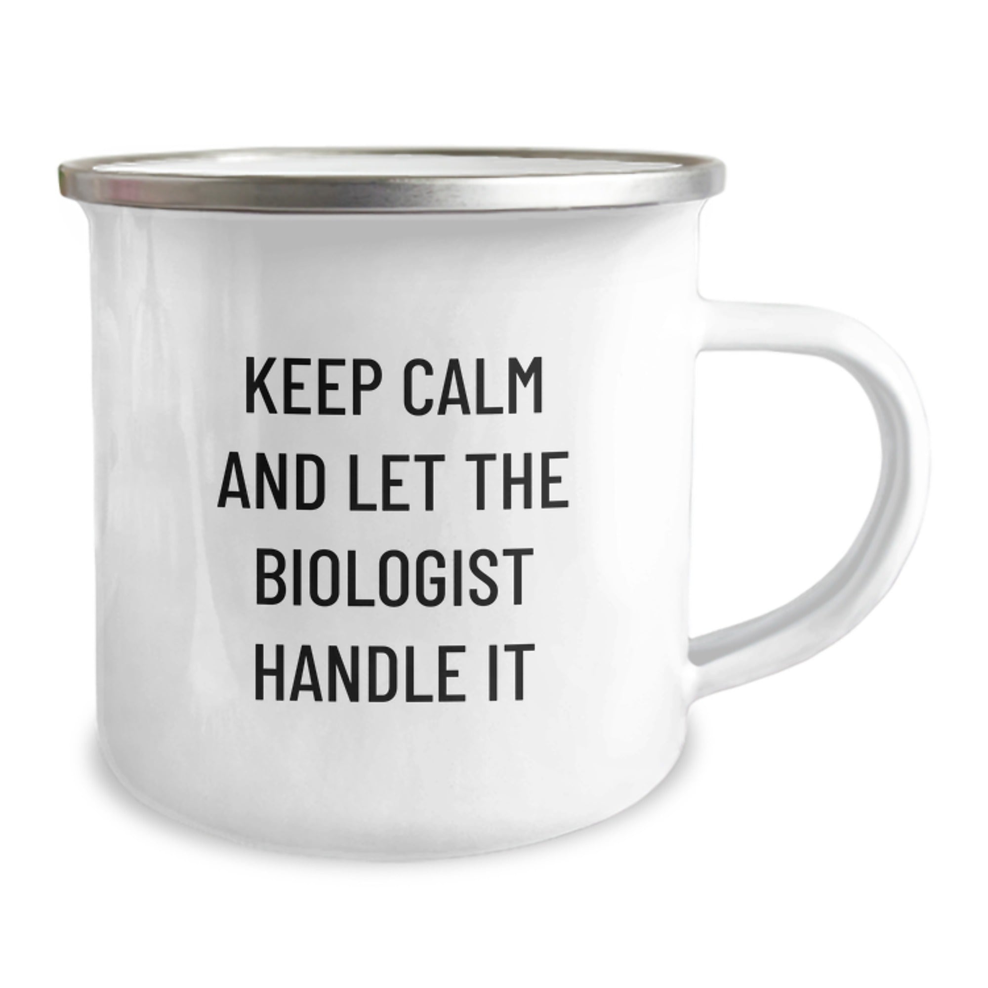 Funny Biologist Gifts from Friends and Family - Keep Calm And Let The Biologist Handle It, Camping Mug for Graduation - Image 2