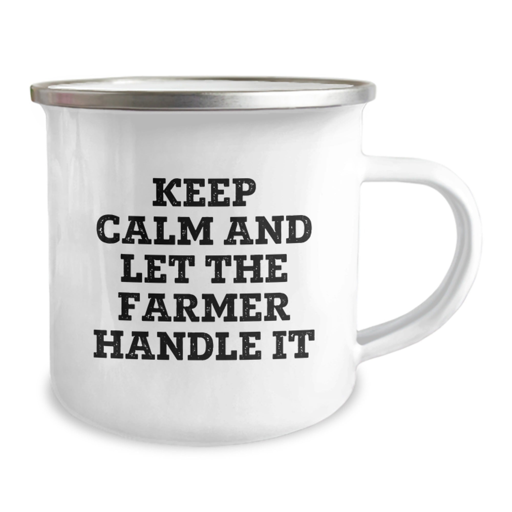 Funny Farmer Gifts from Friends for Birthday, Keep Calm And Let The Farmer Handle It Camping Mug - Image 2
