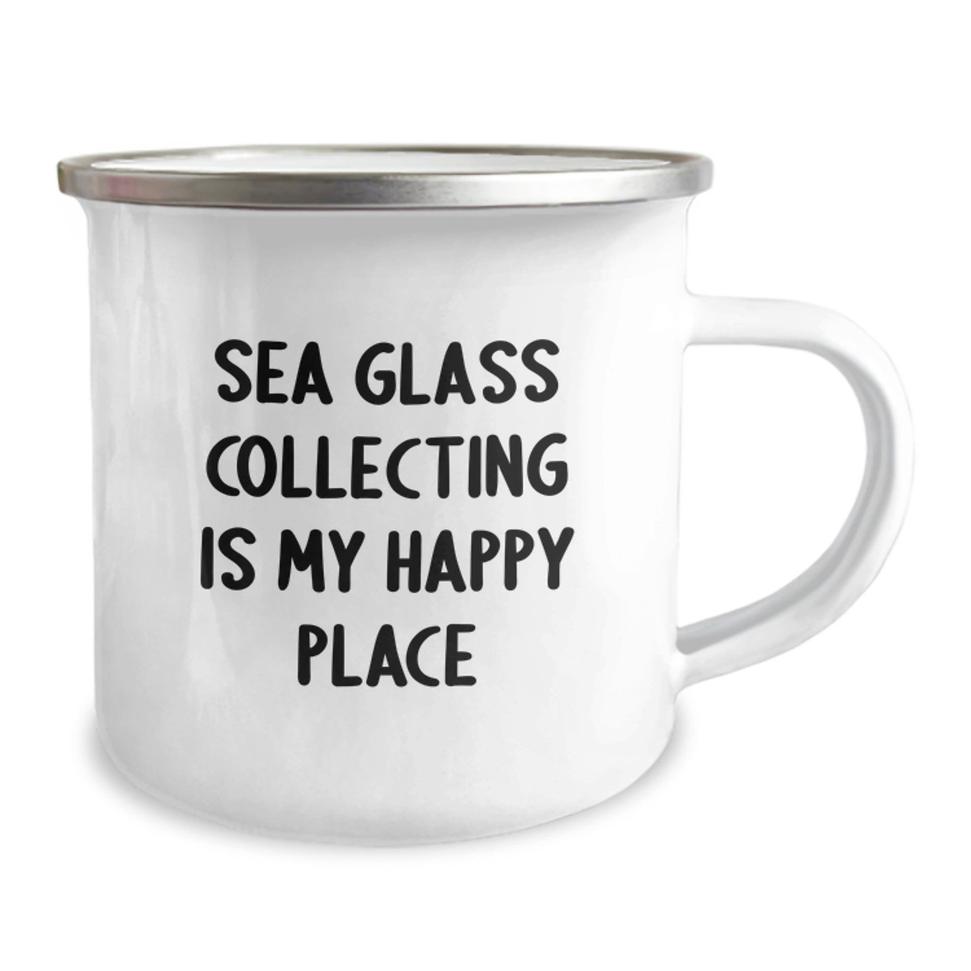 Sea Glass Collecting Gifts from Men to Women - Funny Valentine's Unique Gifts for Sea Glass Collectors, Camping Mug with Inspirational Quote - 'Sea Glass Collecting Is My Happy Place' - Image 2
