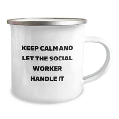Keep Calm Gifts from Friends for Social Workers - Camping Mug for Christmas - Image 2