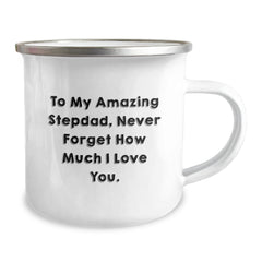 Unique Stepdad Gifts for Men, Funny Camping Mug To My Amazing Stepdad, Never Forget How Much I Love You, Gifts from Family for Stepdad on Christmas Unique Gifts - Image 2