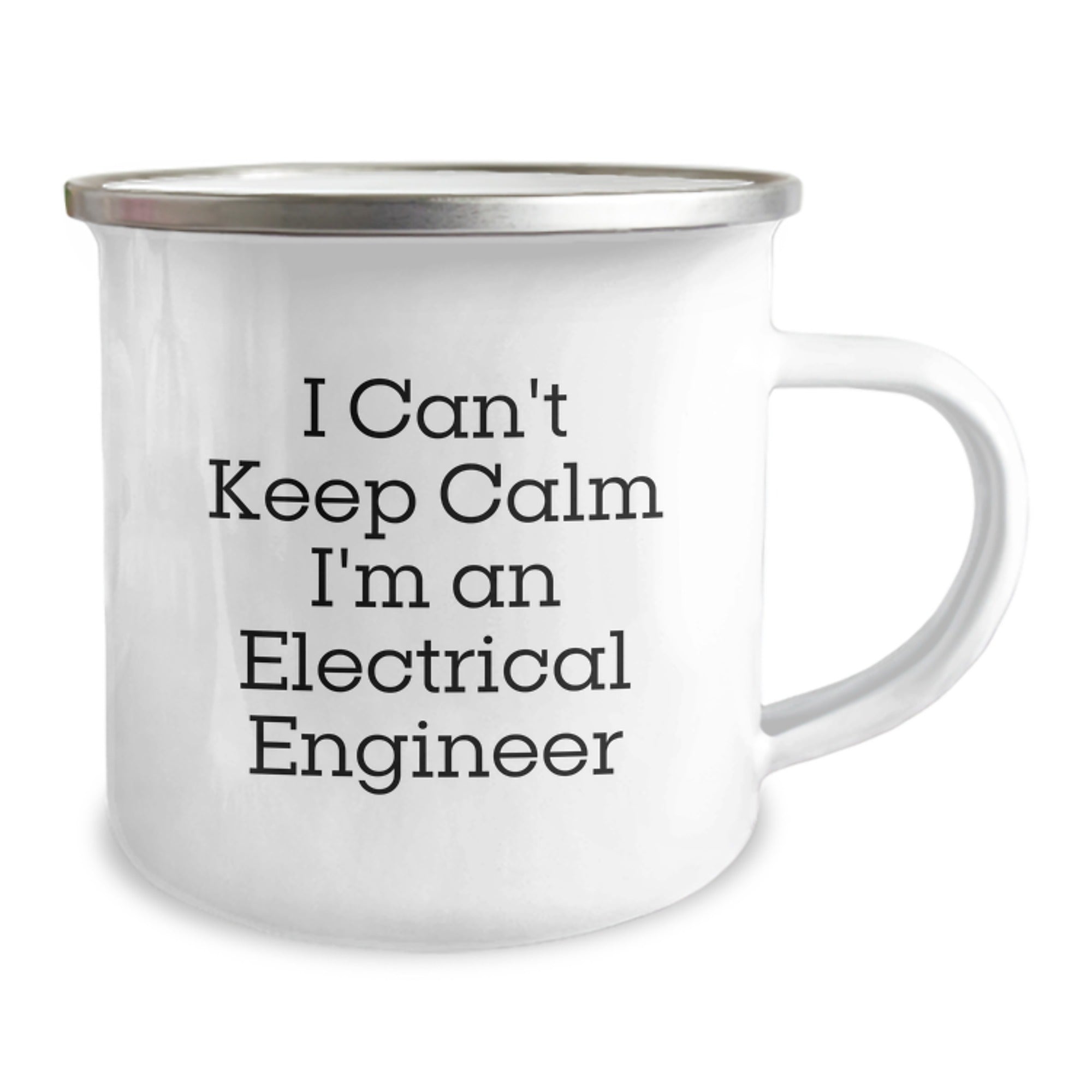 Funny Gifts for Electrical Engineer Friends, Christmas Unique Mug I Cant Keep Calm Im An Electrical Engineer Men's Enamel Camping Mug - Image 2