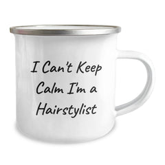 Funny Hairstylist Gifts from Friends and Family, I Can't Keep Calm I'm A Hairstylist Christmas Unique Mugs for Hairstylists, Camping Mugs for Men and Women - Image 2