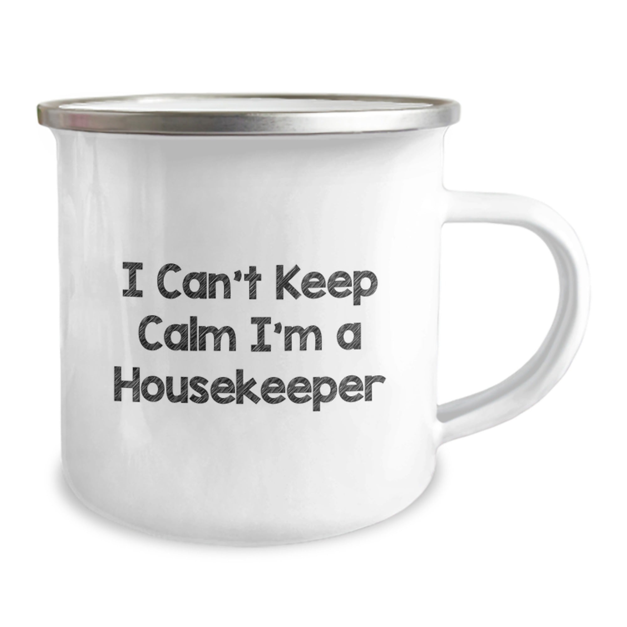 Funny Housekeeper Gifts, Unique Christmas Unique Gifts for Housekeeper, I Can't Keep Calm I'm A Housekeeper Camping Mug - Image 2
