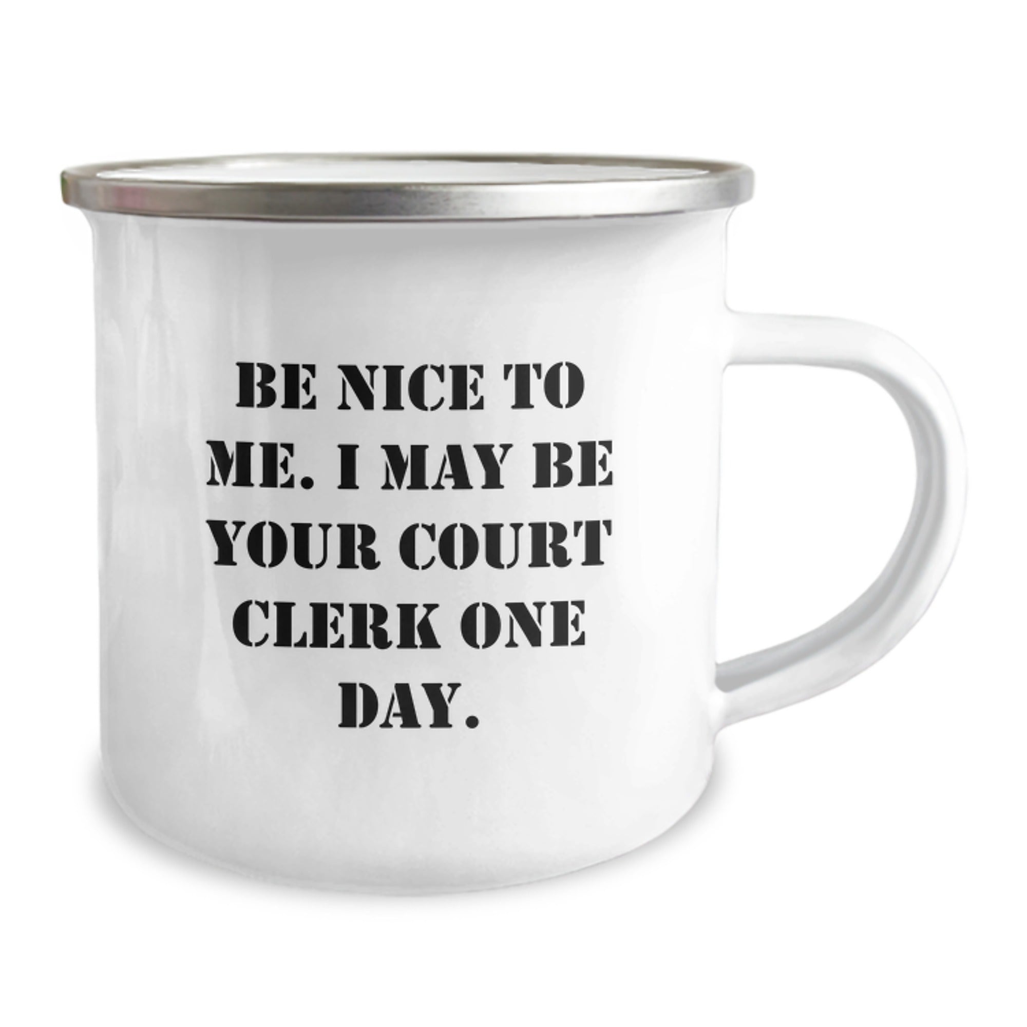 Funny Court Clerk Gifts for Men - Be Nice To Me Camping Mug, Unique Christmas Memorable Presents for Friends, Coworkers, Family - Image 2