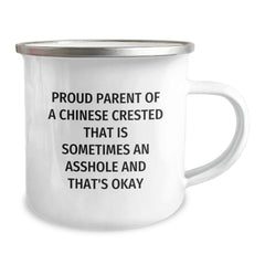 Funny Chinese Crested Dog Gifts for Men, Women, Friends, Coworkers, Family, Unique Valentine's Mugs - Proud Parent Camping Mug - Image 2