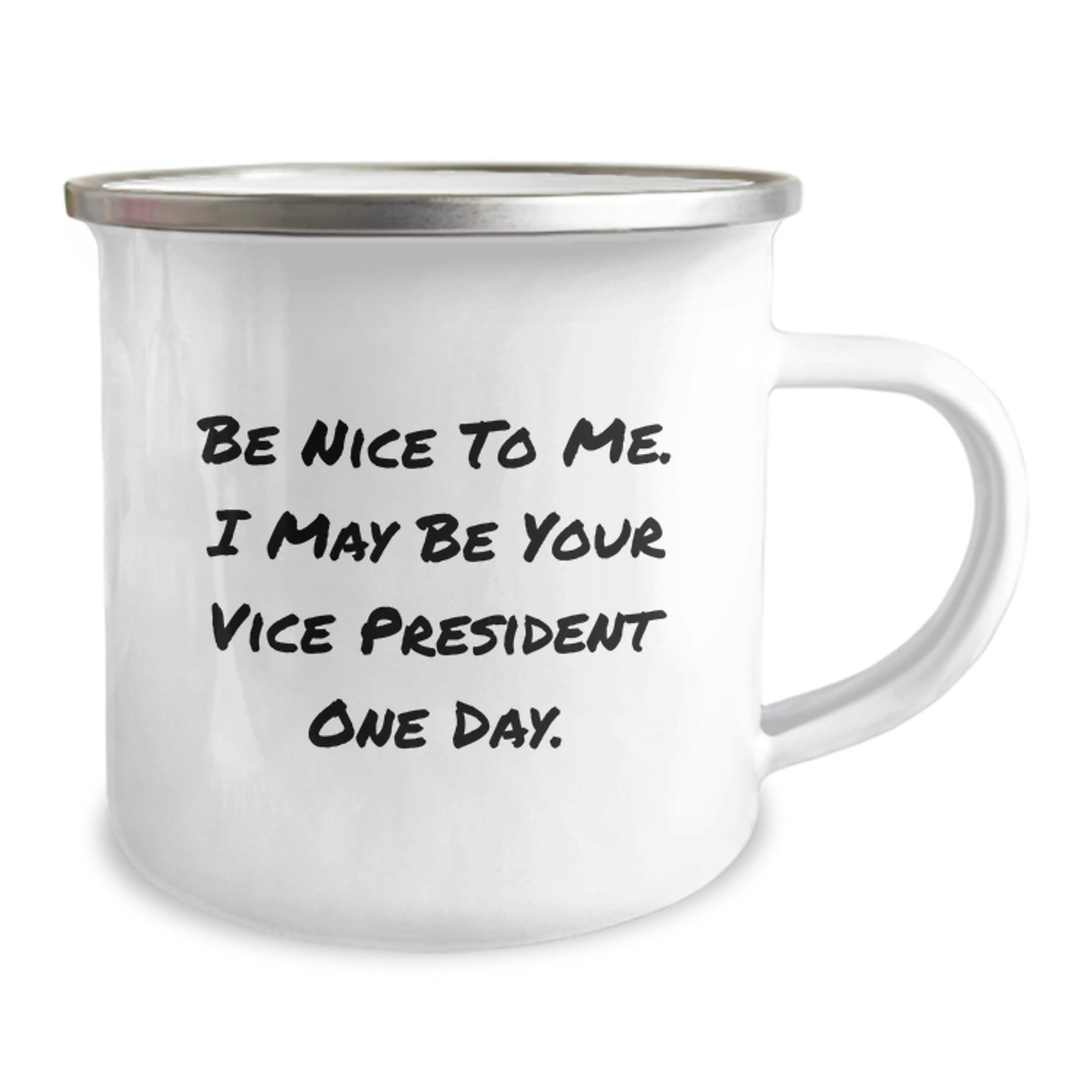 Funny Vice President Gifts for Men, Vice President Christmas Unique Mugs, Camping Mug with Inspirational Quote 'Be Nice To Me' for VP Lover, Gifts from Friends to Family - Image 2