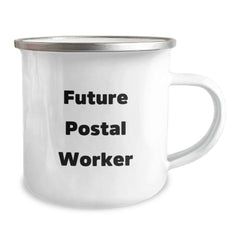 Funny Postal Worker Quotes Gifts for Men from Friends on Graduation Unique Gifts, Postal Worker Camping Mug, Stainless Steel with Enamel Finish - Image 2