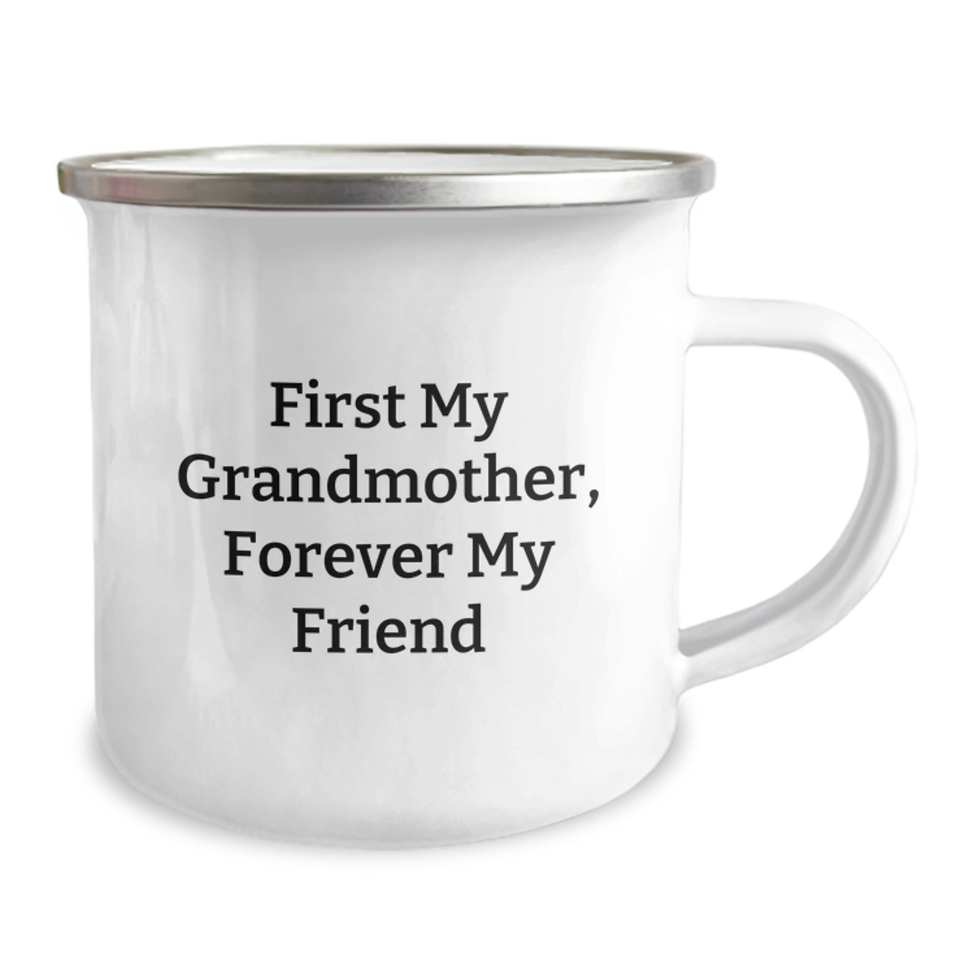 Funny Grandmother Gifts for Her - 'First My Grandmother, Forever My Friend' Camping Mug, Stainless Steel with Enamel Finish, 12 oz Capacity, Perfect for Christmas Unique Gifts from Family - Image 2