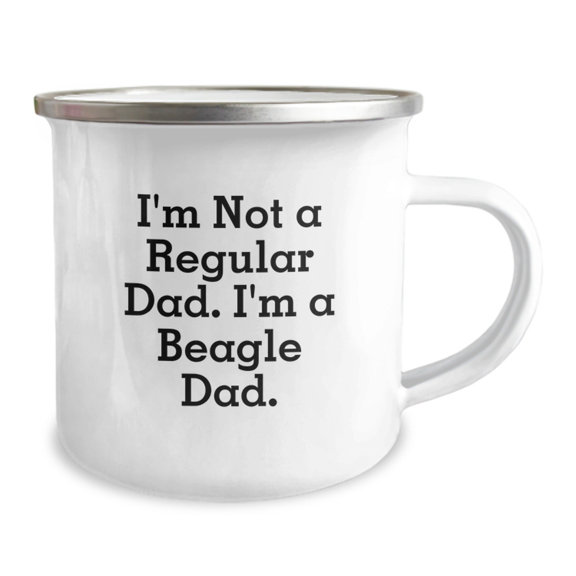 Funny Beagle Dog Gifts for Dad from Family - Christmas Unique Beagle Dad Mug, Enamel Camping Mug for Beagle Lover - Image 2