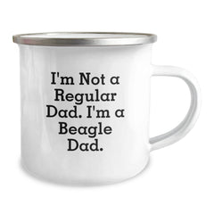 Funny Beagle Dog Gifts for Dad from Family - Christmas Unique Beagle Dad Mug, Enamel Camping Mug for Beagle Lover - Image 2