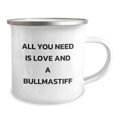 Bullmastiff Dog Lover Gifts from Friends and Family - Unique Birthday Unique Gifts for Men and Women, Camping Mug with Inspirational Quote All You Need Is Love And A Bullmastiff - Image 2
