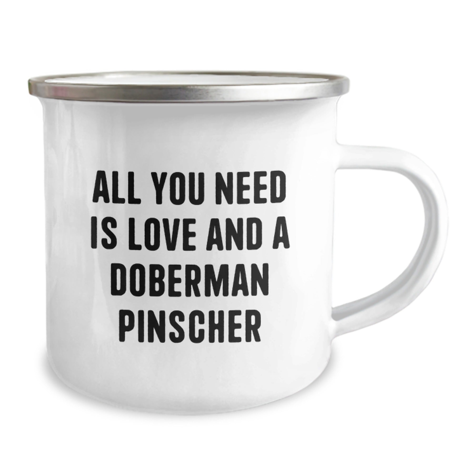 Funny Doberman Pinscher Dog Camping Mug Gifts from Friends for Birthday - All You Need Is Love - Image 2