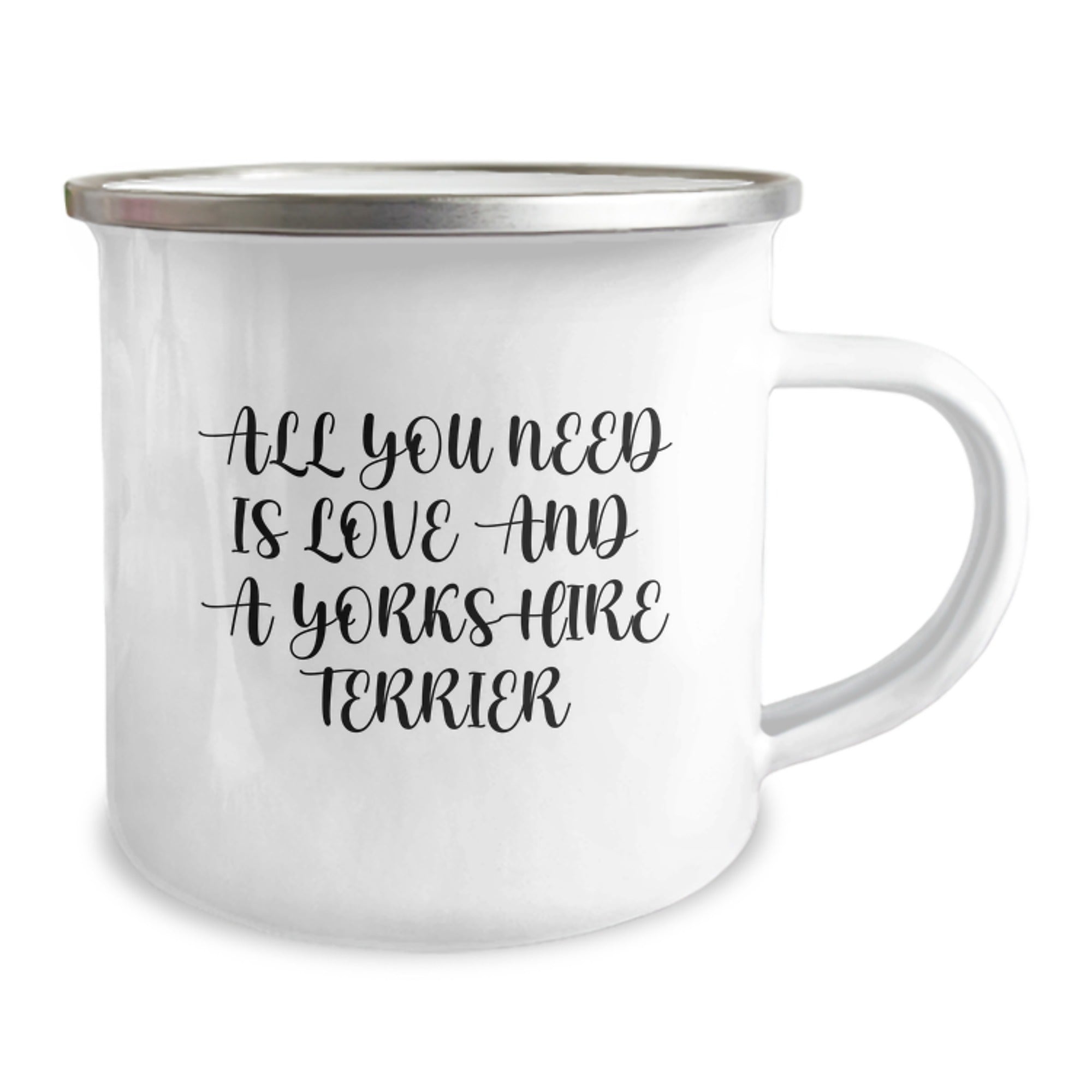 Yorkshire Terrier Dog Camping Mug Gifts for Men - Funny Quote 'All You Need Is Love And A Yorkshire Terrier' - Christmas Unique Gifts from Friends to Yorkshire Terrier Dog Lovers - Image 2