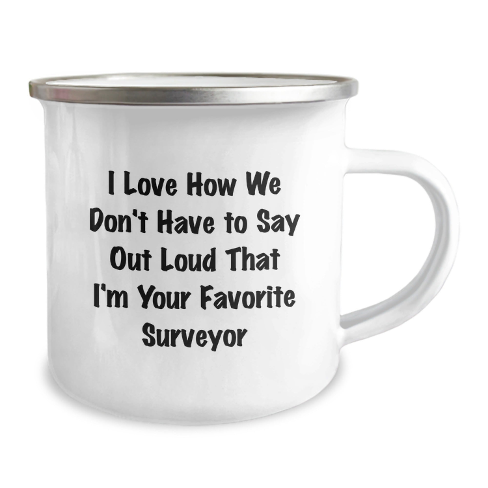 Funny Surveyor Gifts for Men, Unique Christmas Memorable Presents from Friends to Favorite Surveyor, Enamel Camping Mug - Image 2