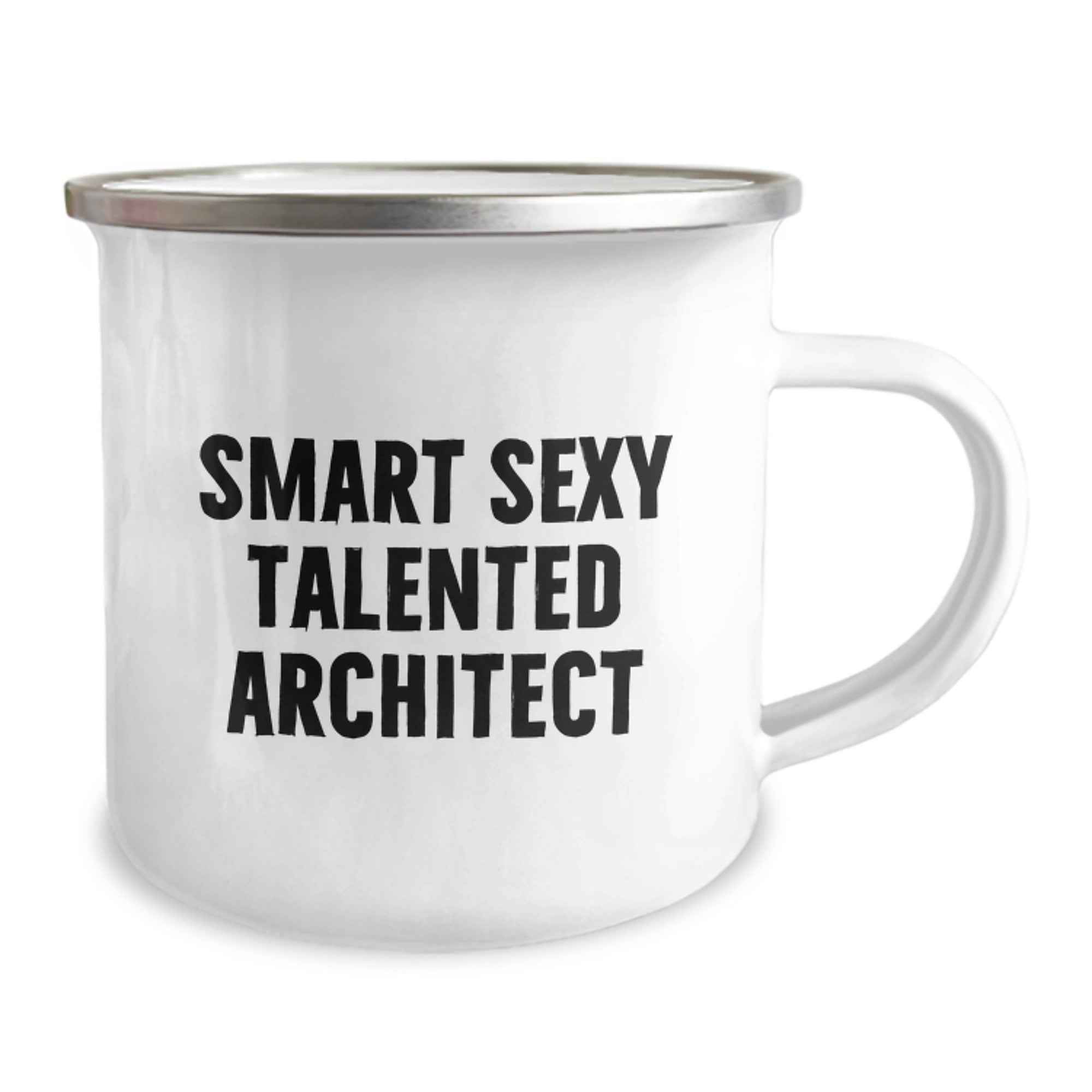 Funny Smart Sexy Talented Architect Gifts from Family for Graduation Unique Camping Mugs, Quote: 'Smart Sexy Talented', 12 oz Capacity, Stainless Steel with Enamel Finish - Image 2