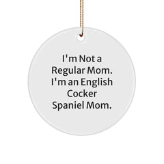 English Cocker Spaniel Dog Mom Funny Circle Ornament Gifts for Christmas from Mom - Image 1