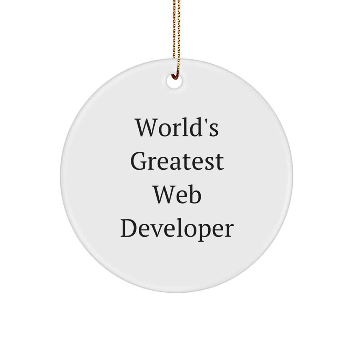 Funny Web Developer Gifts for Men, Unique Circle Ornament with 'World's Greatest Web Developer' Quote, Christmas Unique Gifts from Friends - Image 1
