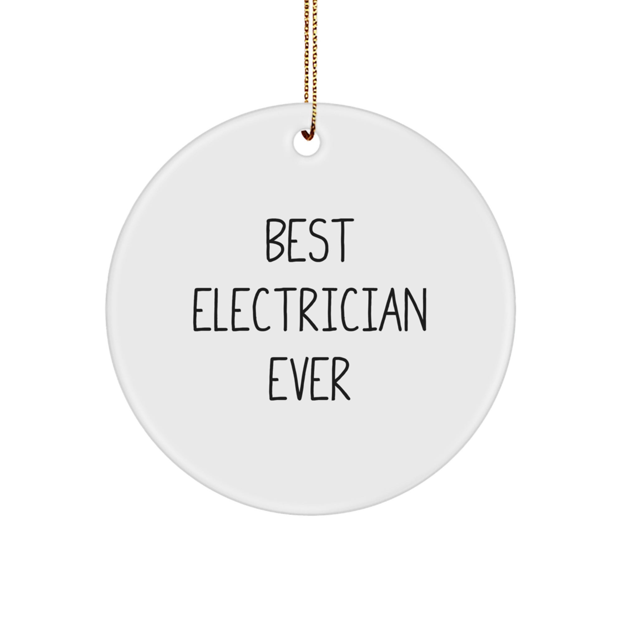 Funny Electrician Gifts from Friends for Best Electrician Ever Christmas Circle Ornament, Electrician Tools Lover, Men's Gifts, Unique Idea - Image 1