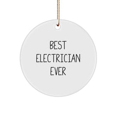 Funny Electrician Gifts from Friends for Best Electrician Ever Christmas Circle Ornament, Electrician Tools Lover, Men's Gifts, Unique Idea - Image 1