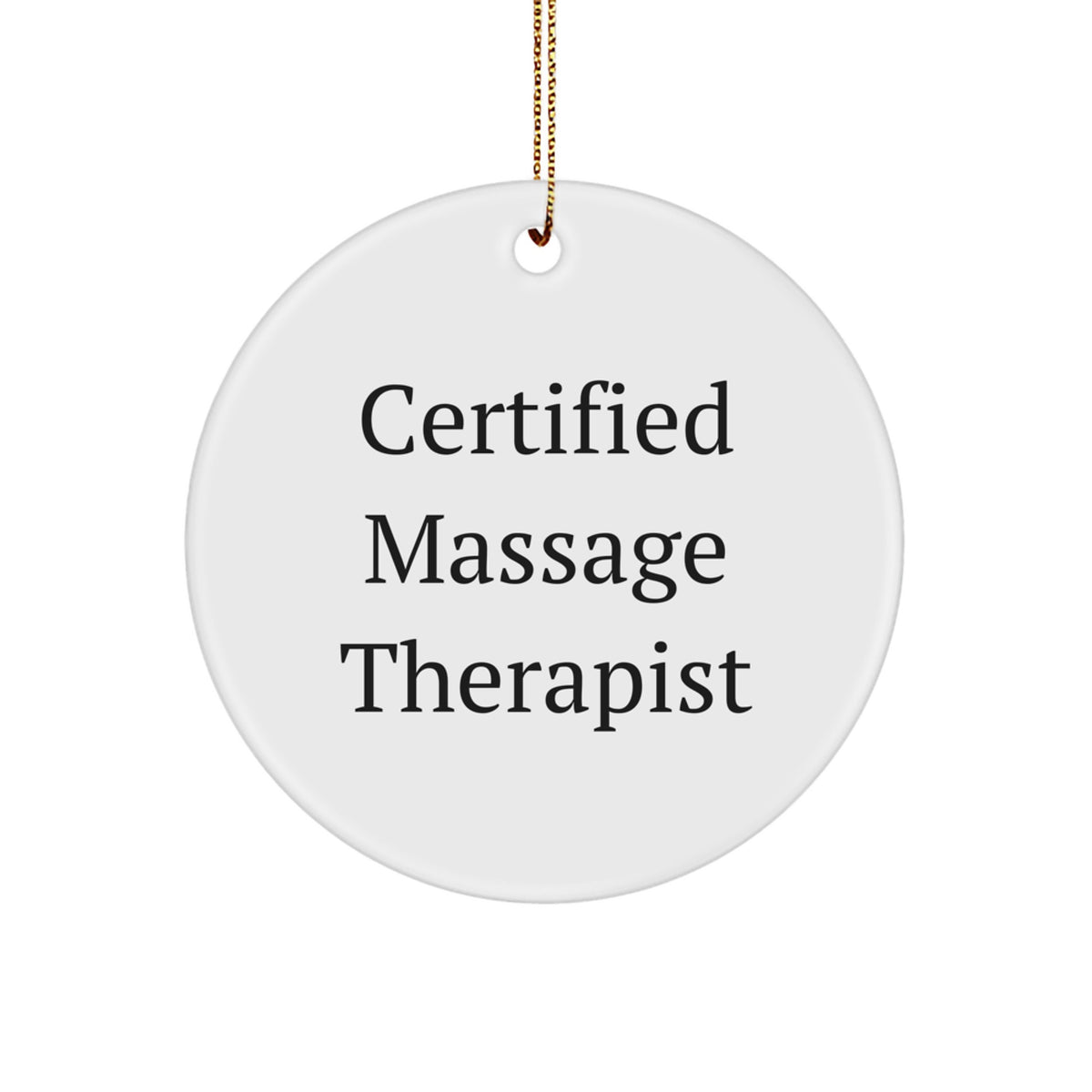 Massage Therapist Gifts from Friends to Family - 'Relaxation is Key' Circle Ornament, White, Christmas Unique Gifts - Image 1