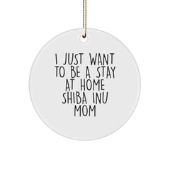 Funny Shiba Inu Dog Mom Christmas Unique Gifts, Circle Ornament for Friends, Shiba Inu Dog Lover Gifts from Mom - Image 1