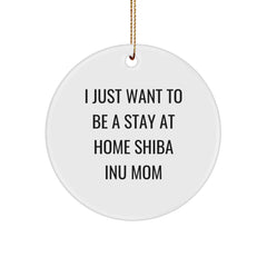 Funny Shiba Inu Dog Mom Gifts for Christmas Circle Ornament - Image 1
