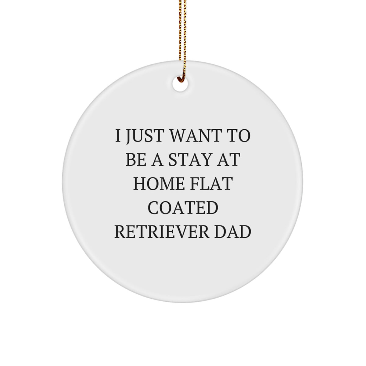 Flat Coated Retriever Dog Christmas Unique Gifts from Men to Family - Funny Quote Circle Ornament - I Just Want To Be A Stay At Home Flat Coated Retriever Dad - Image 1