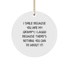 Funny Grampy Circle Ornament Gifts from Family, for Grampy Christmas Unique - Image 1