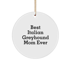 Italian Greyhound Dog Mom Gifts from Family for Christmas Unique Circle Ornament - Image 1