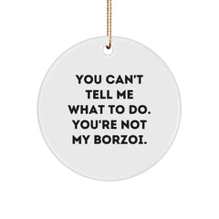 Funny Borzoi Dog Circle Ornaments for Christmas Unique Gifts from Friends and Family - Image 1