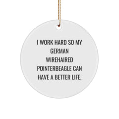 German Wirehaired Pointer Dog Lover Funny Christmas Circle Ornament Gifts from Men to Friends, Gifts for German Wirehaired Pointer Dog Enthusiasts - Image 1