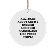 English Springer Spaniel Dog Lover Gifts from Friends - All I Care About Are My English Springer Spaniel And Like Three People Christmas Unique Gifts for English Springer Spaniel Dog Owners - Image 1