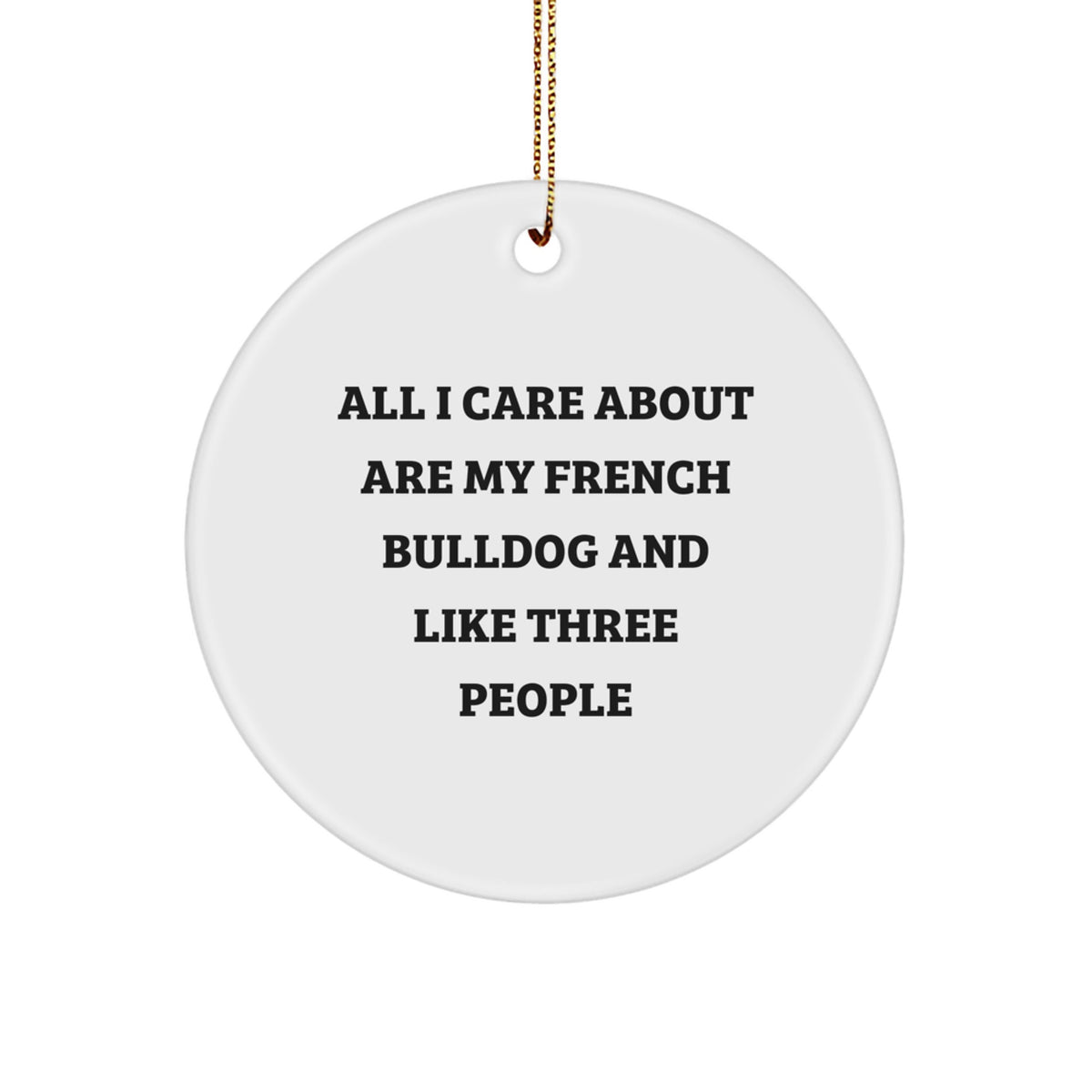 Funny French Bulldog Lover Gifts for Men Women Friends Christmas Circle Ornament - Gifts from Family for French Bulldog Enthusiasts - Image 1