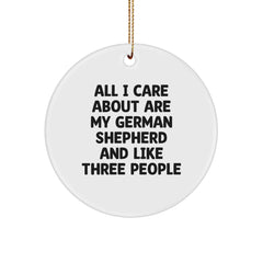Funny German Shepherd Dog Gifts from Friends - Cute Circle Ornament for German Shepherd Dog Lovers - Gifts for German Shepherd Dog Owners on Christmas - Image 1