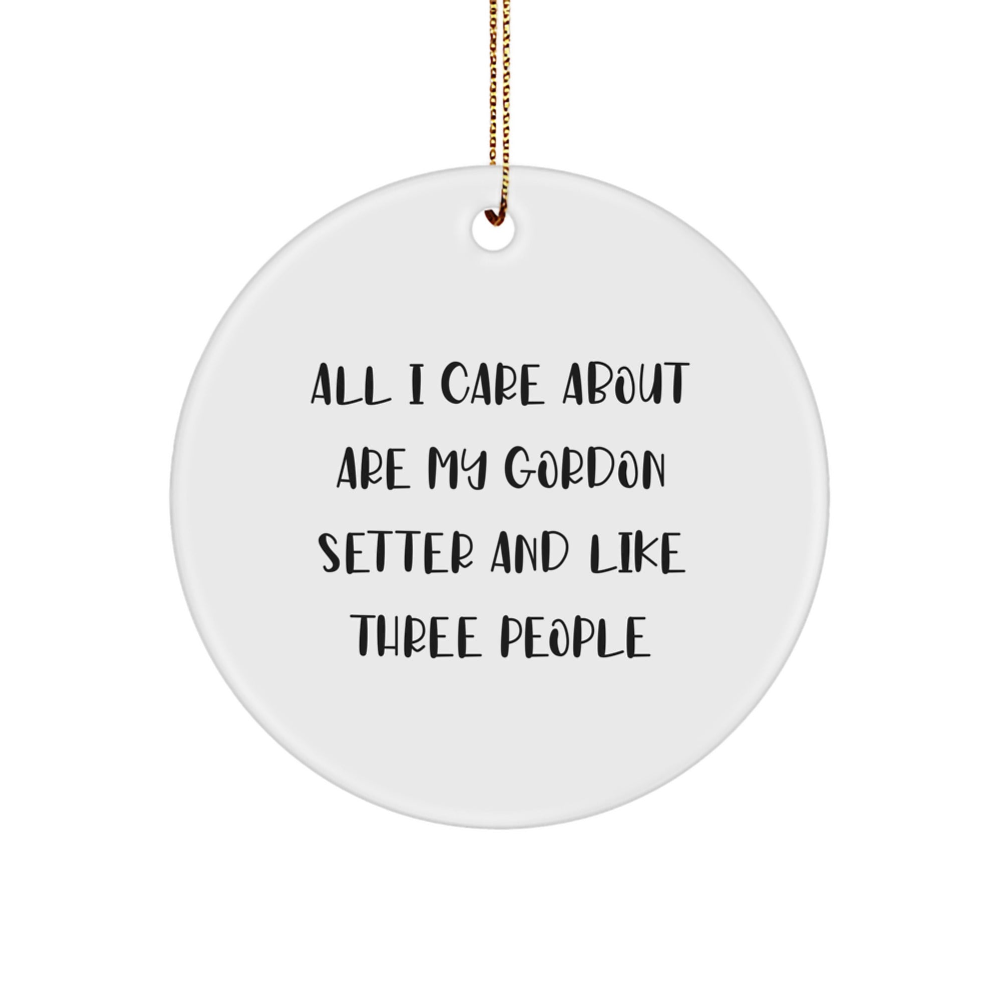 Funny Gordon Setter Dog Lover Gifts from Friends and Family for Christmas Unique Circle Ornaments - Image 1