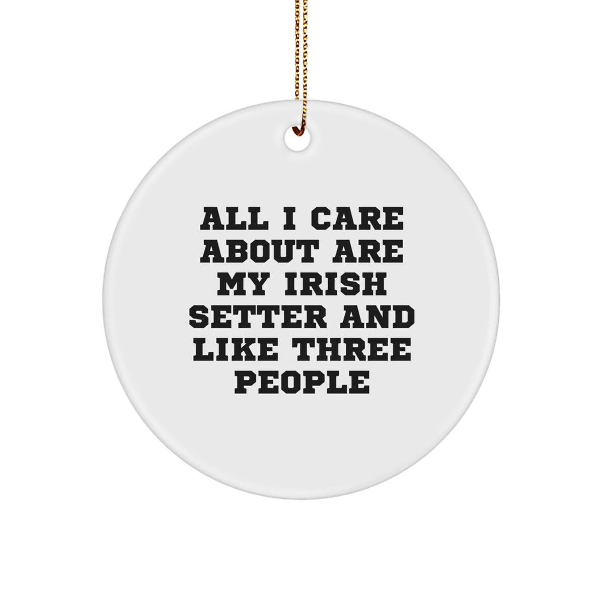 Funny Irish Setter Dog Lover Gifts from Men to Friends, Irish Setter Dog Christmas Unique Gifts for Irish Setter Dog Owners, Circle Ornament - Image 1