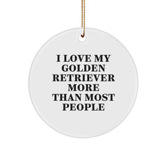 Funny Golden Retriever Dog Christmas Circle Ornament Gifts from Family to Golden Retriever Dog Lover - Image 1