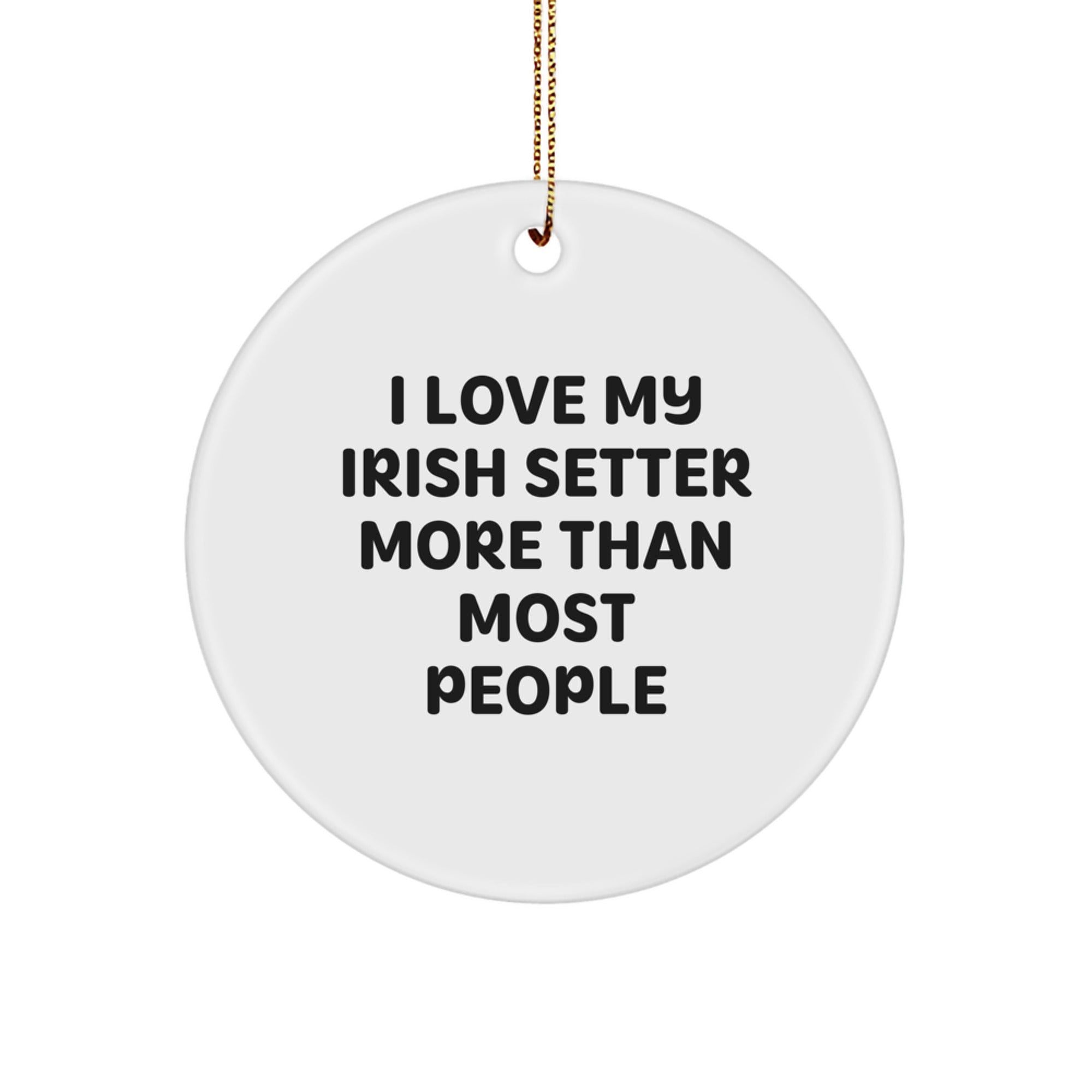 Funny Irish Setter Dog Lover Christmas Circle Ornament Gifts from Friends for Men Women Family - Image 1