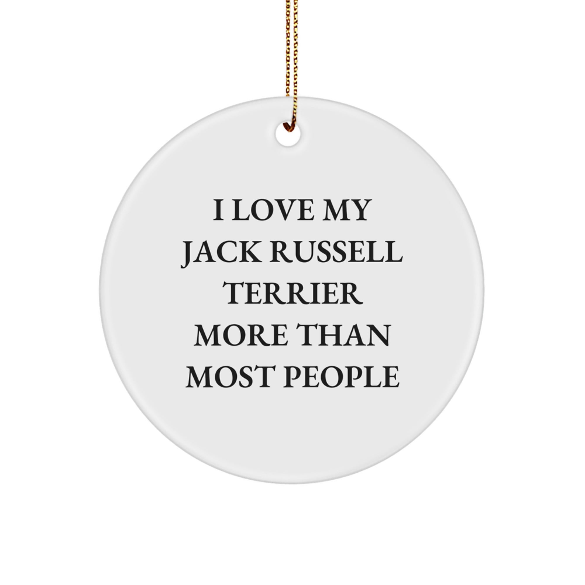 Funny Jack Russell Terrier Dog Circle Ornament Gifts for Christmas from Friends - Image 1